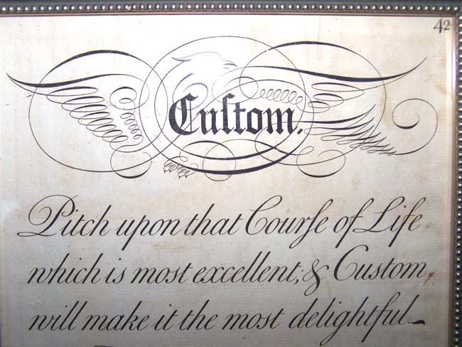 A fine 18th century engraving entitled "Custom" printed by George Bickham in London in 1741 — image 2